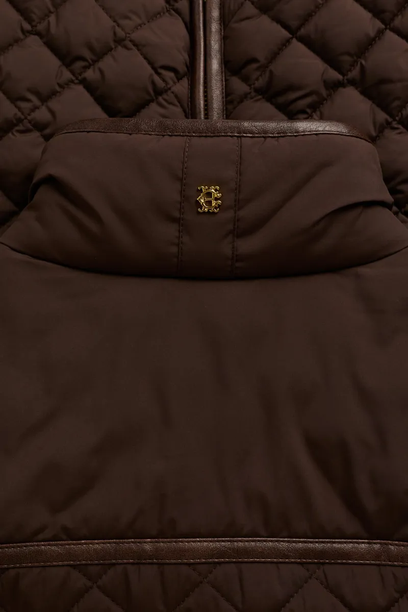 Holland Cooper Boughton Diamond Quilt Jacket in Walnut-8