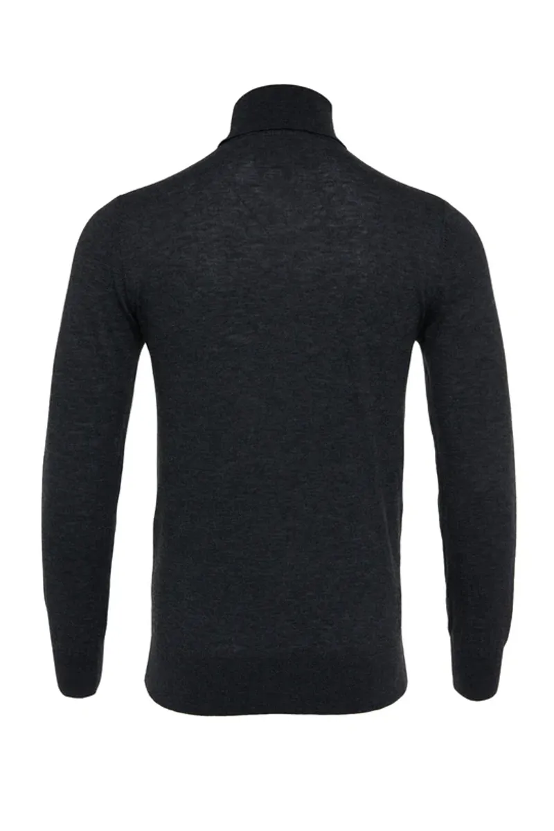 Holland Cooper Mens Fine Roll Neck Knit Charcoal-5
