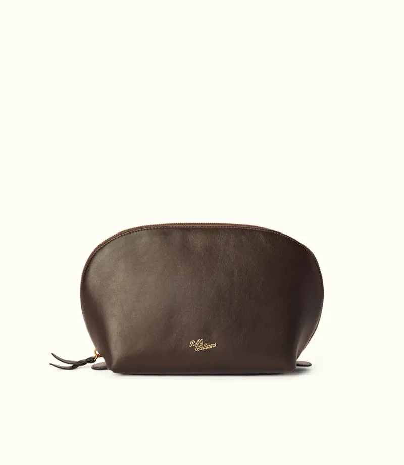 RM Williams Lucinda Large Cosmetic Case Dark Chocolate