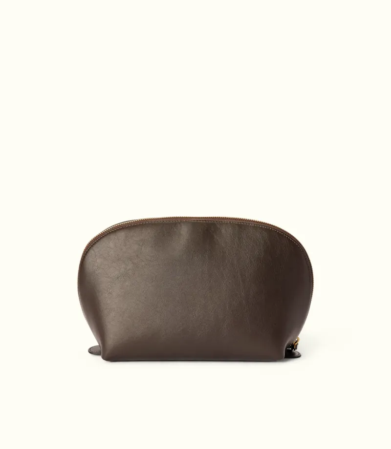 RM Williams Lucinda Large Cosmetic Case Dark Chocolate-2