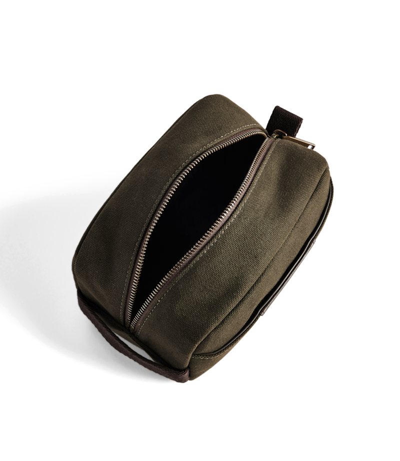 RM Williams Barrenjoey Toiletry Bag in Dark Khaki-4