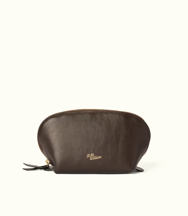 RM Williams Lucinda Cosmetic Case Dark Chocolate