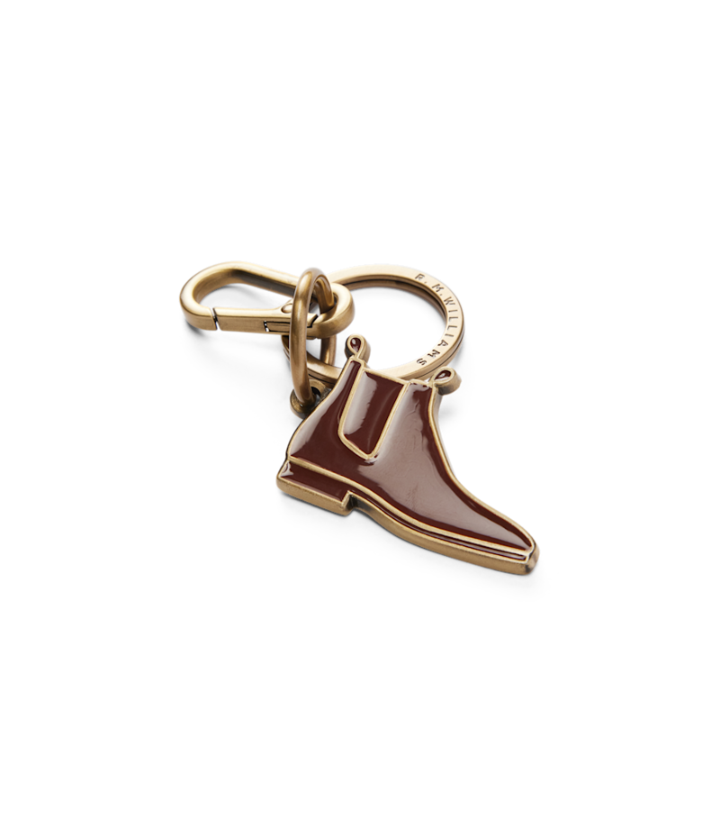 RM Williams Boot Enamel Keyring in Chestnut-1