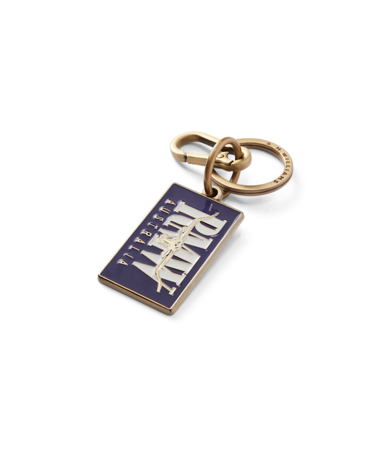 RM Williams Heritage Logo Enamel Keyring in Navy-1