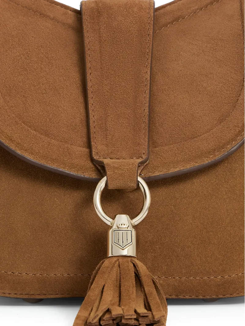 Fairfax and Favor Langham Messenger Bag in Tan Suede-5