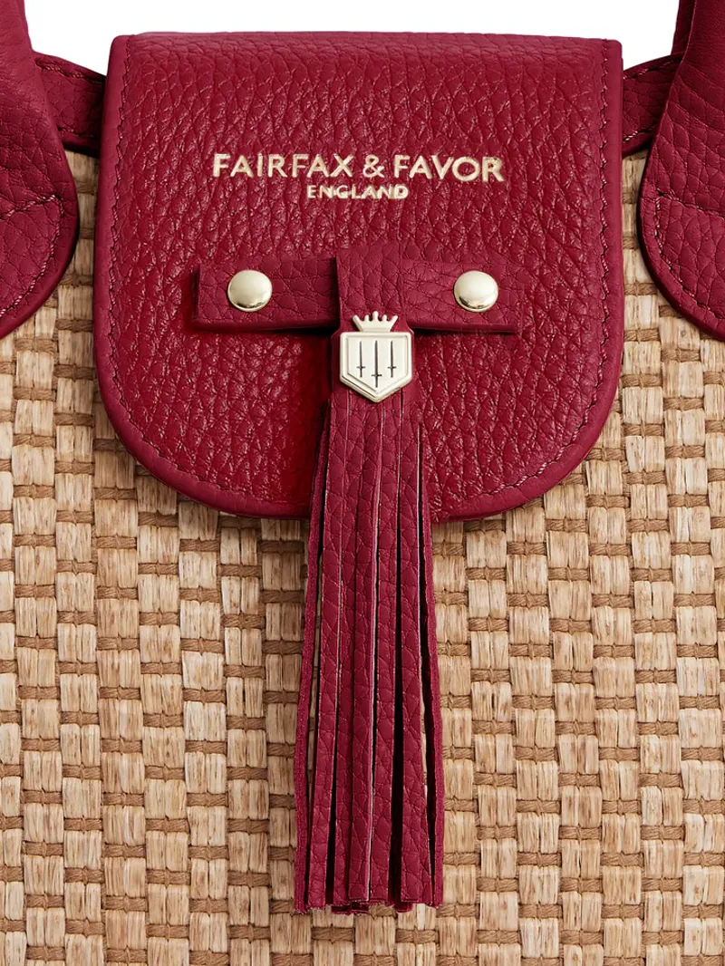 Fairfax and Favor Mini Windsor Basket Bag Cherry Leather-5