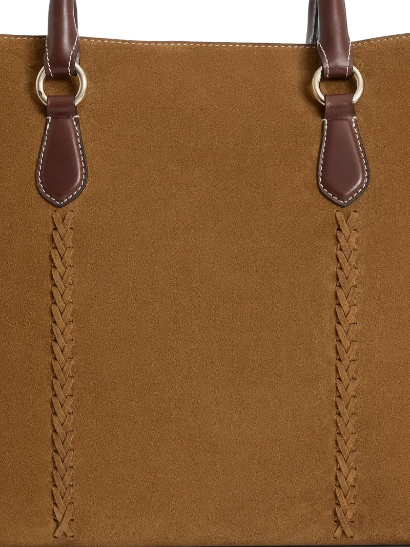 Fairfax and Favor Seville Tote Tan Suede-3