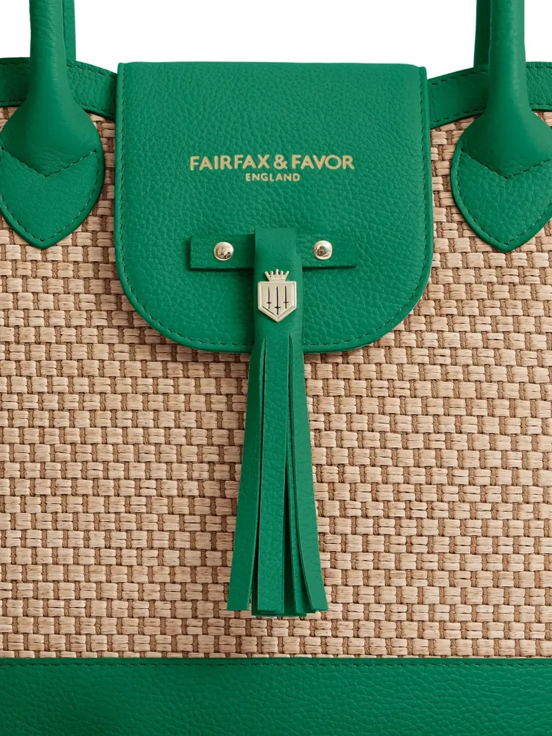 Fairfax and Favor Windsor Basket Bag Leather in Clover Green-4