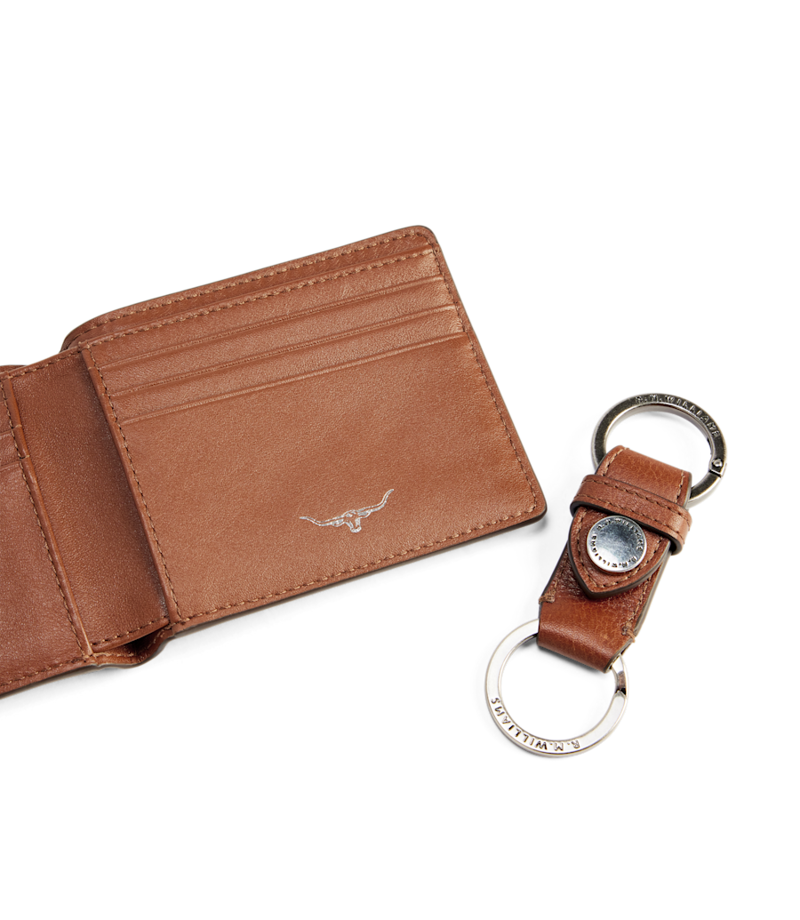 RM Williams Wallet and Keyring Gift Set in Tan-3