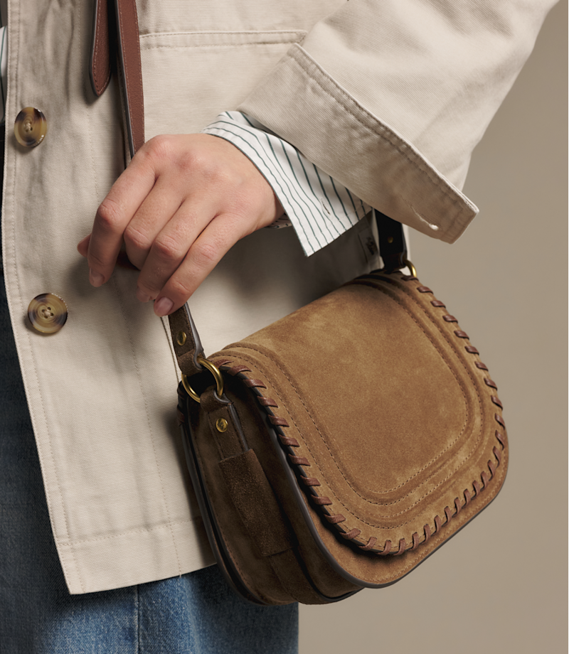RM Williams Nomad Suede Saddle Bag in Cognac-8