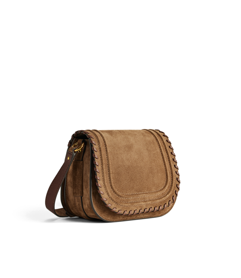 RM Williams Nomad Suede Saddle Bag in Cognac-1