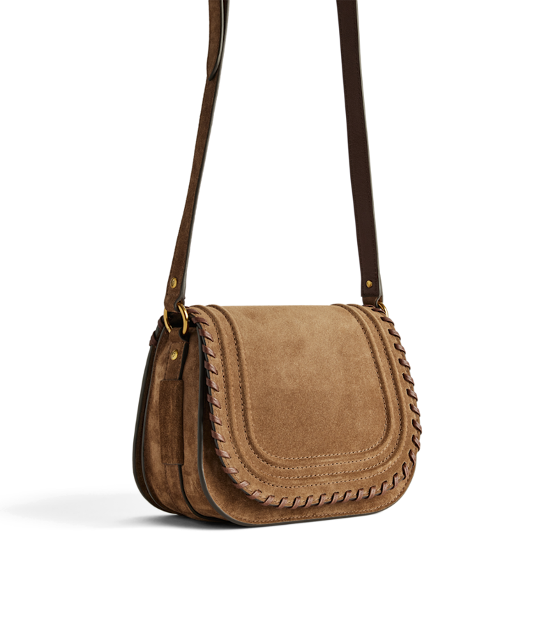 RM Williams Nomad Suede Saddle Bag in Cognac-2