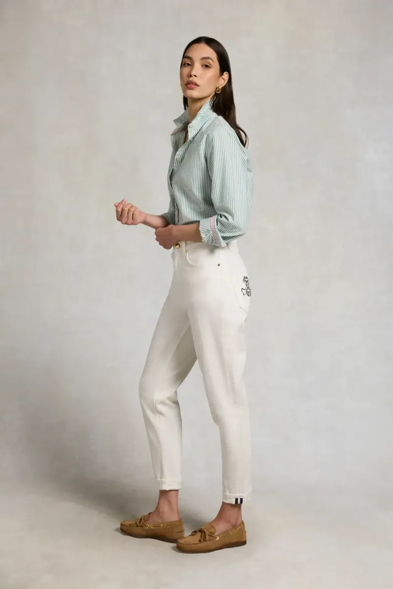 Holland Cooper Chantilly Slim Jean in White-3