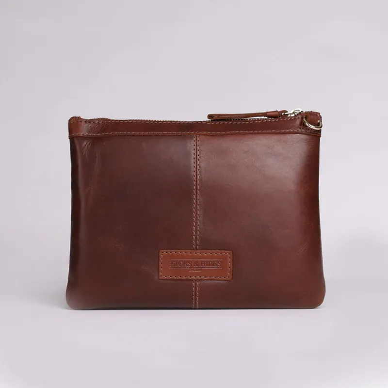 Hicks and Hides Charlton Bit Clutch Bag Cognac-2