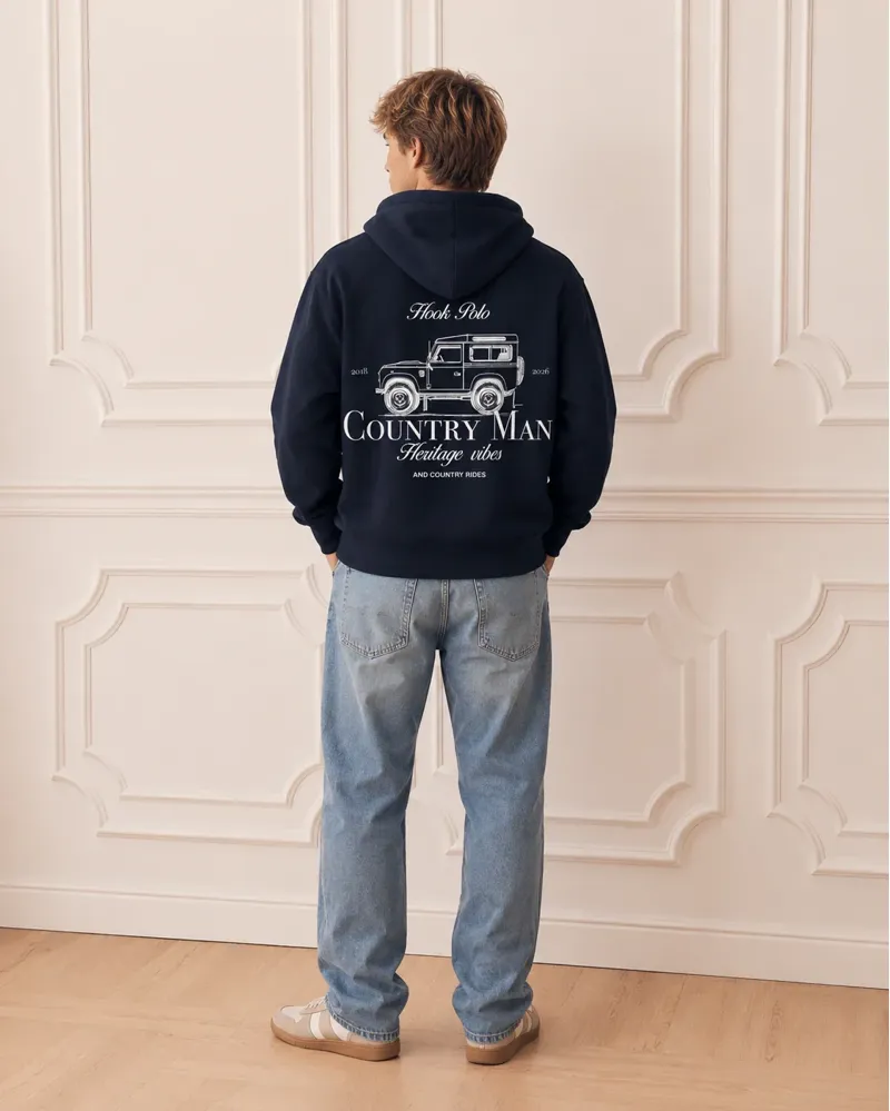 Hook Polo Landy Countryman Hoodie in Navy-2