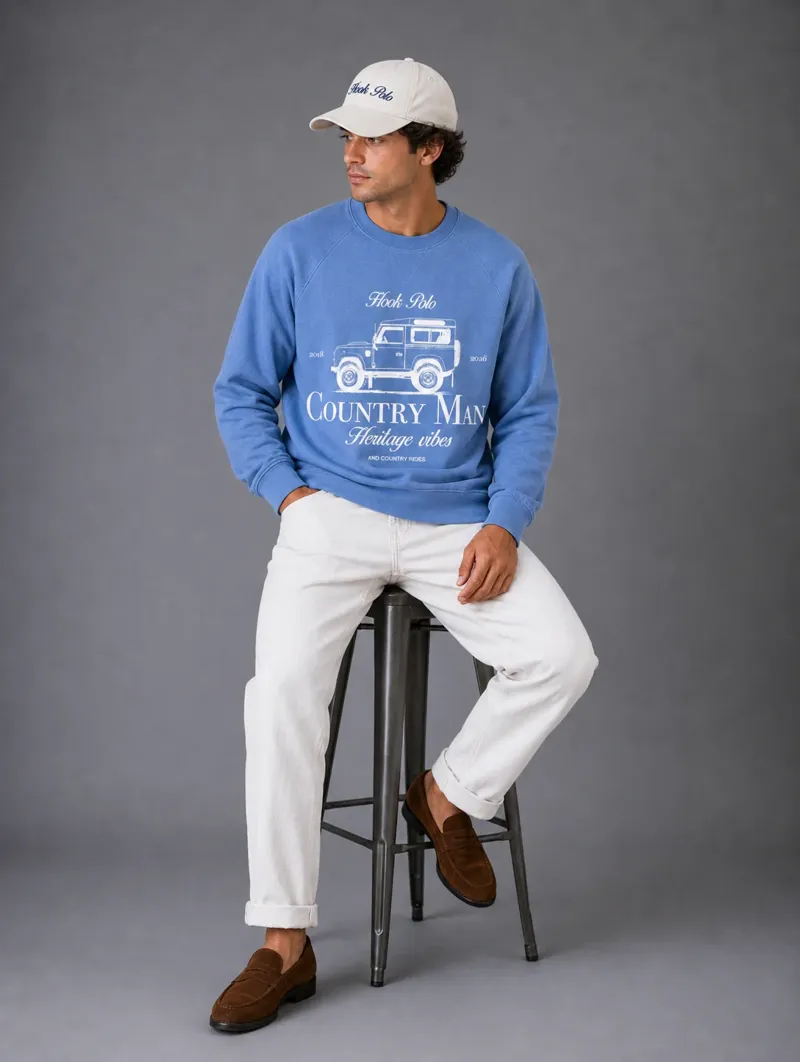 Hook Polo Landy Countryman Sweatshirt in Blue-2