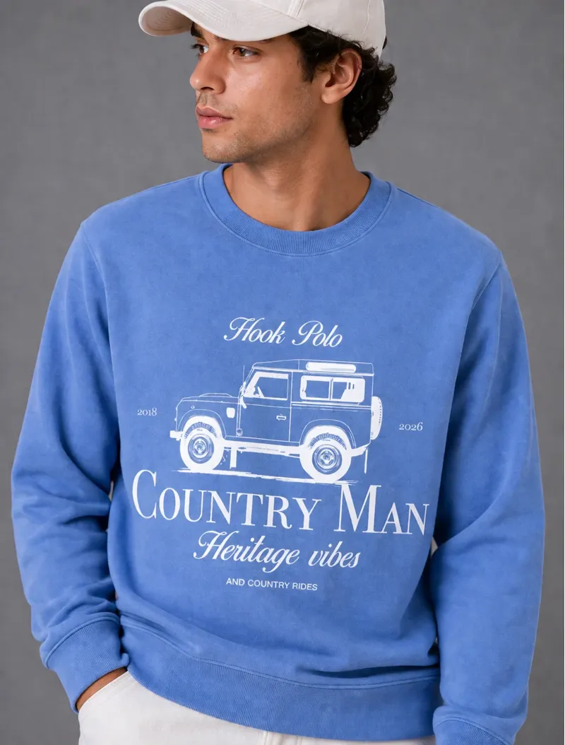 Hook Polo Landy Countryman Sweatshirt in Blue-3