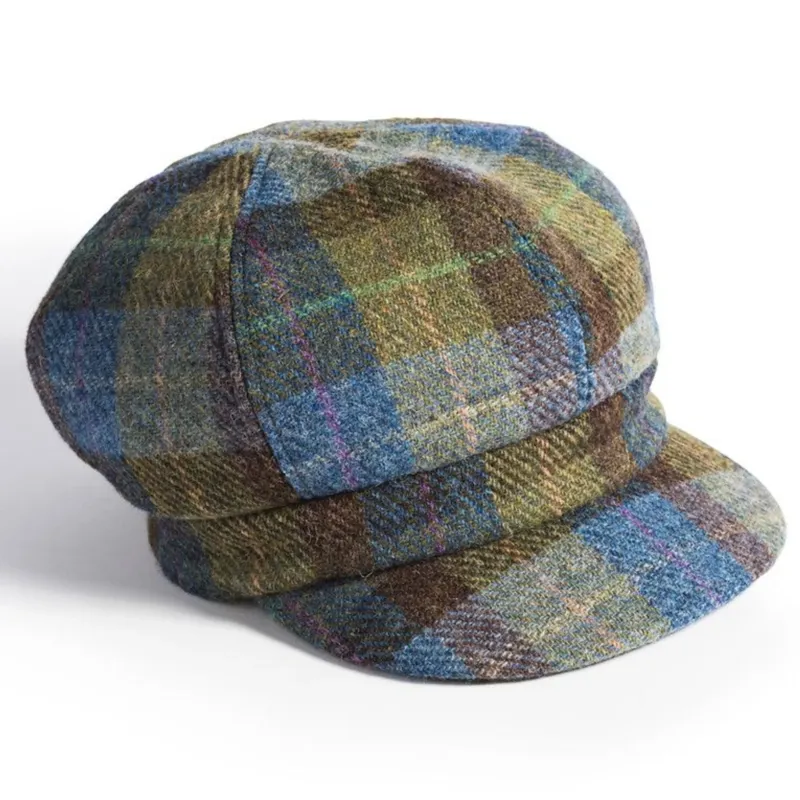 Failsworth Harris Tweed Bakerboy Cap Dark Green-1