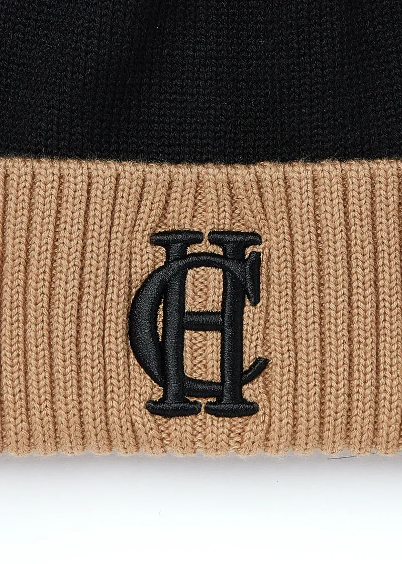 Holland Cooper Chelsea Merino Bobble Hat Black-1