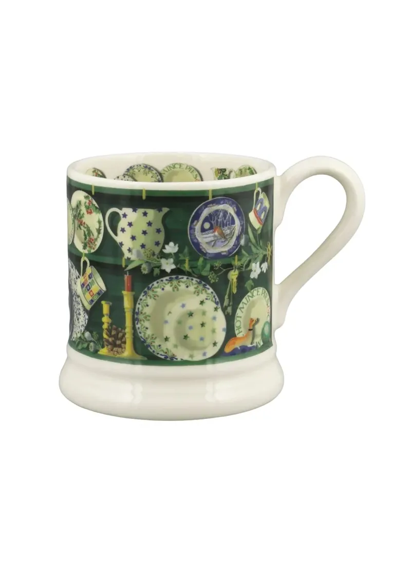 Emma Bridgewater Green Christmas Dresser 1/2 Pint Mug-1