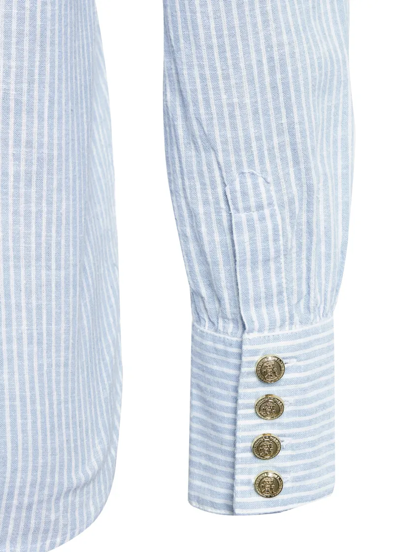Holland Cooper Classic V-Neck Blouse Azur Stripe-7