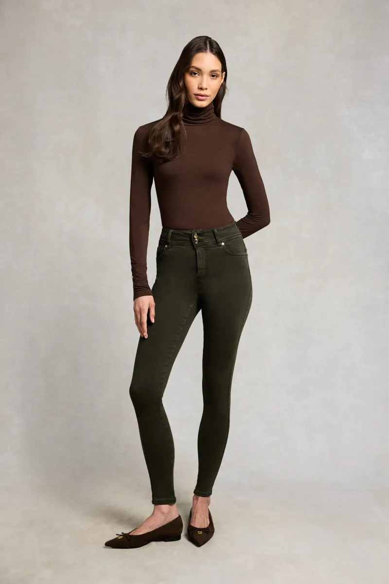 Holland Cooper Countour Skinny Jeans in Dark Pine-1