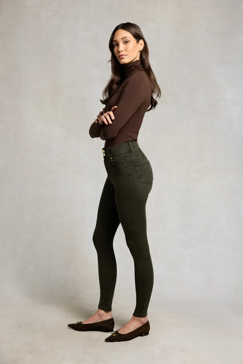 Holland Cooper Countour Skinny Jeans in Dark Pine-2