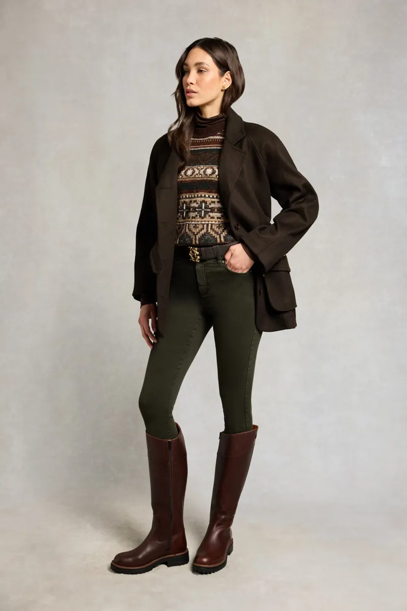 Holland Cooper Countour Skinny Jeans in Dark Pine-5