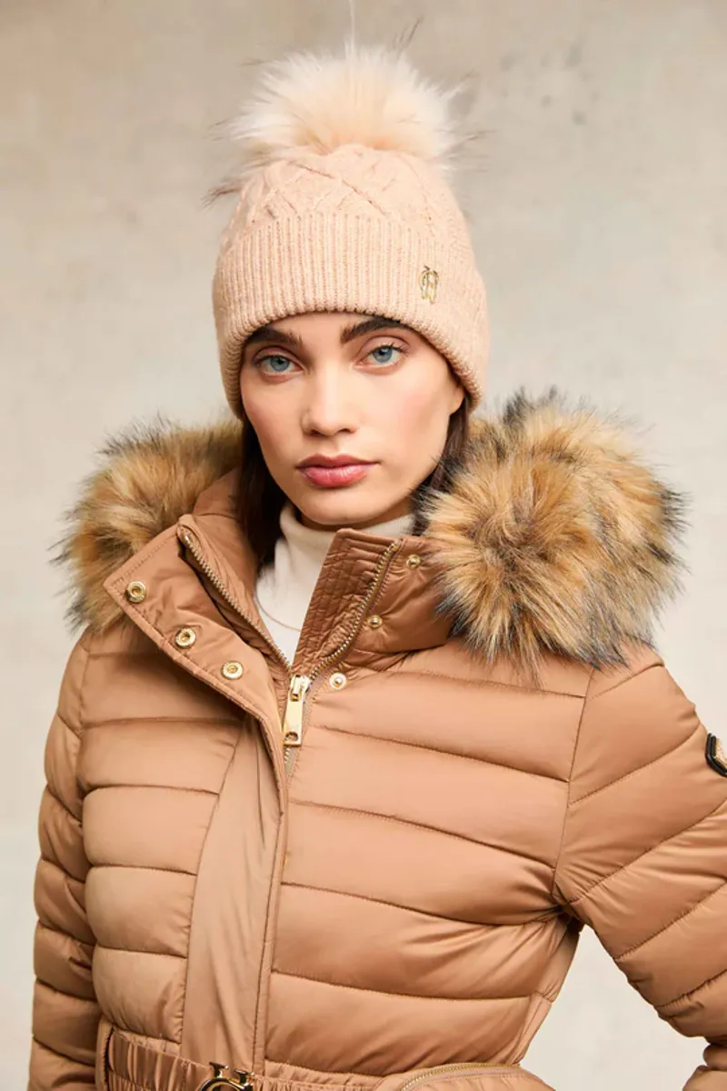 Holland Cooper Cortina Bobble Hat Camel Champagne-3