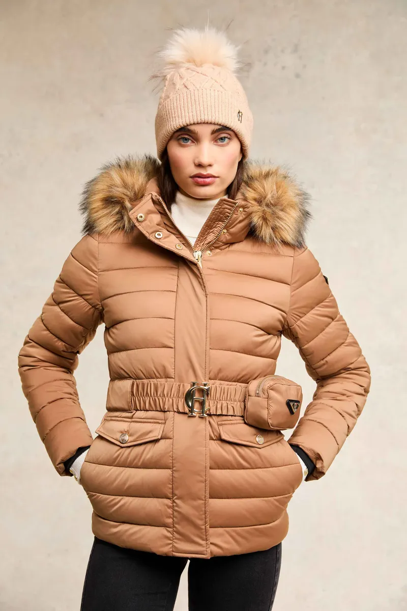 Holland Cooper Cortina Bobble Hat Camel Champagne-1