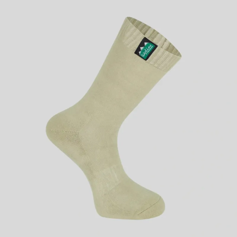 Ridgeline Cotton Work Socks Mid Length Pack of 3 in Olive Multi-1