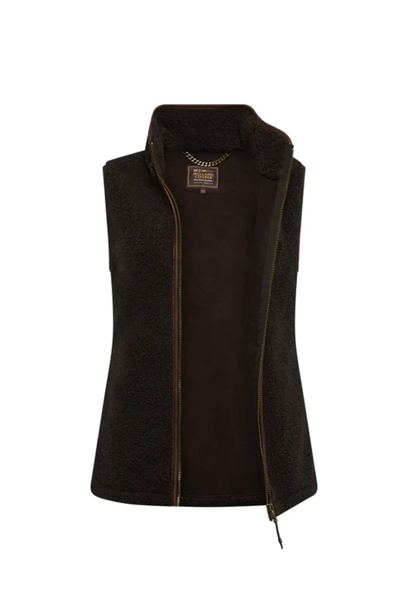 Holland Cooper Country Fleece Gilet Chocolate Borg-5