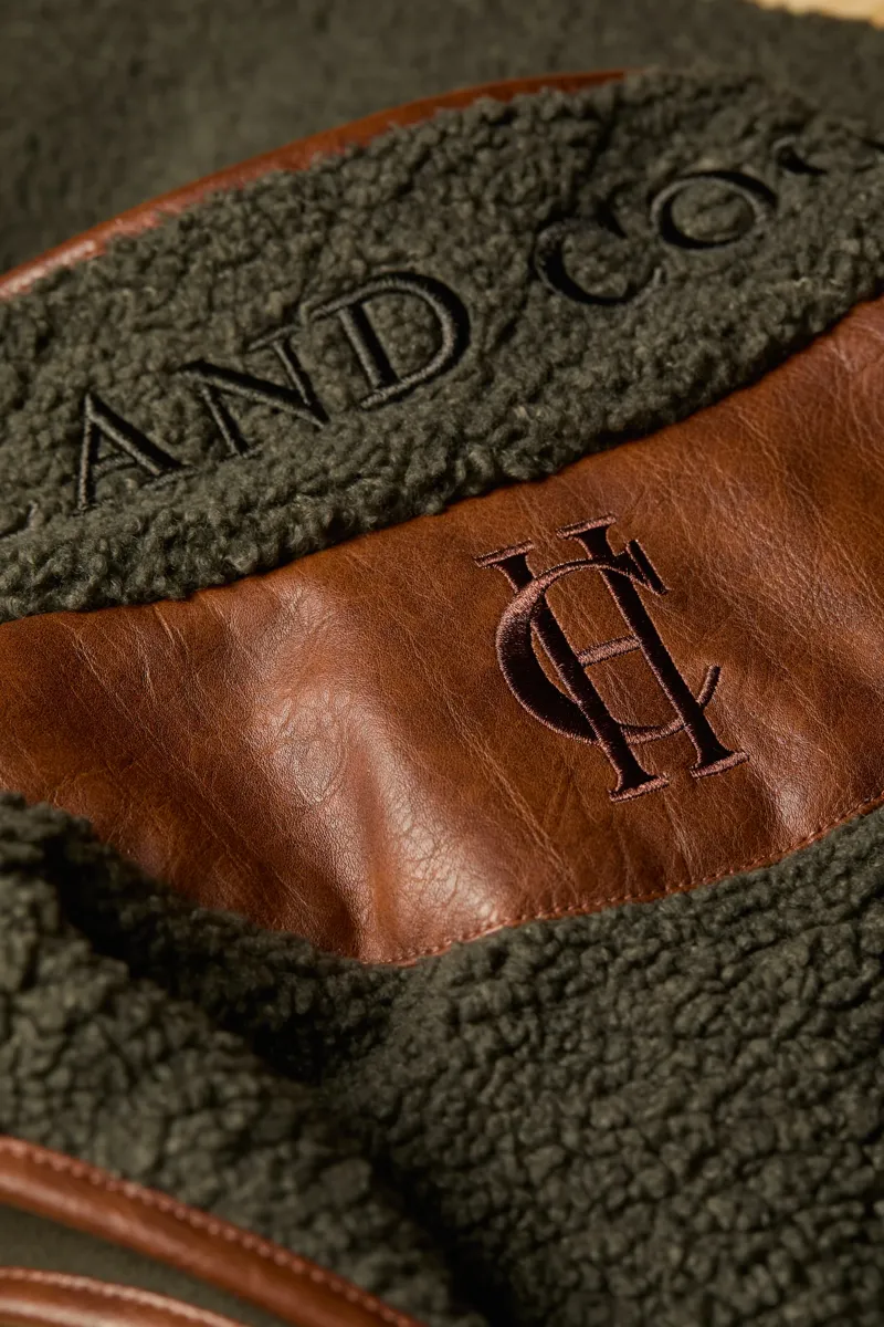 Holland Cooper Country Fleece Gilet Khaki Borg-4