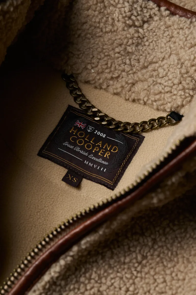 Holland Cooper Country Fleece Jacket Natural Borg-6