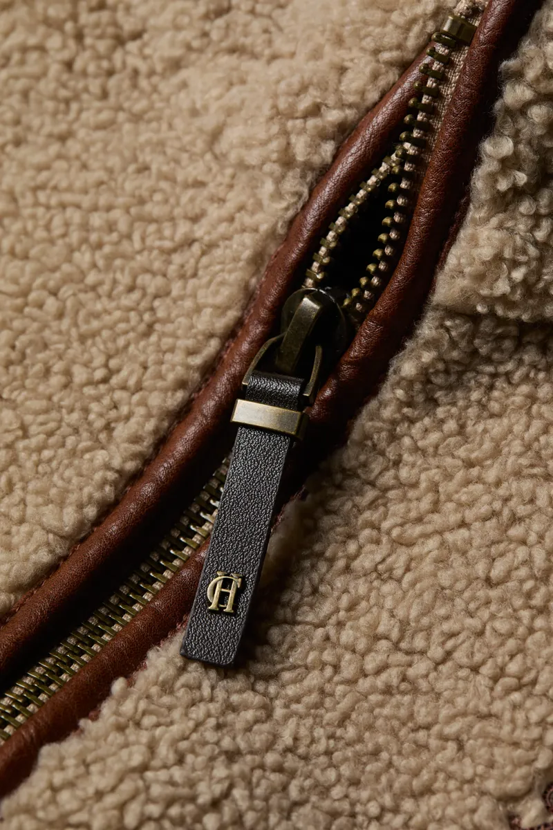 Holland Cooper Country Fleece Jacket Natural Borg-7