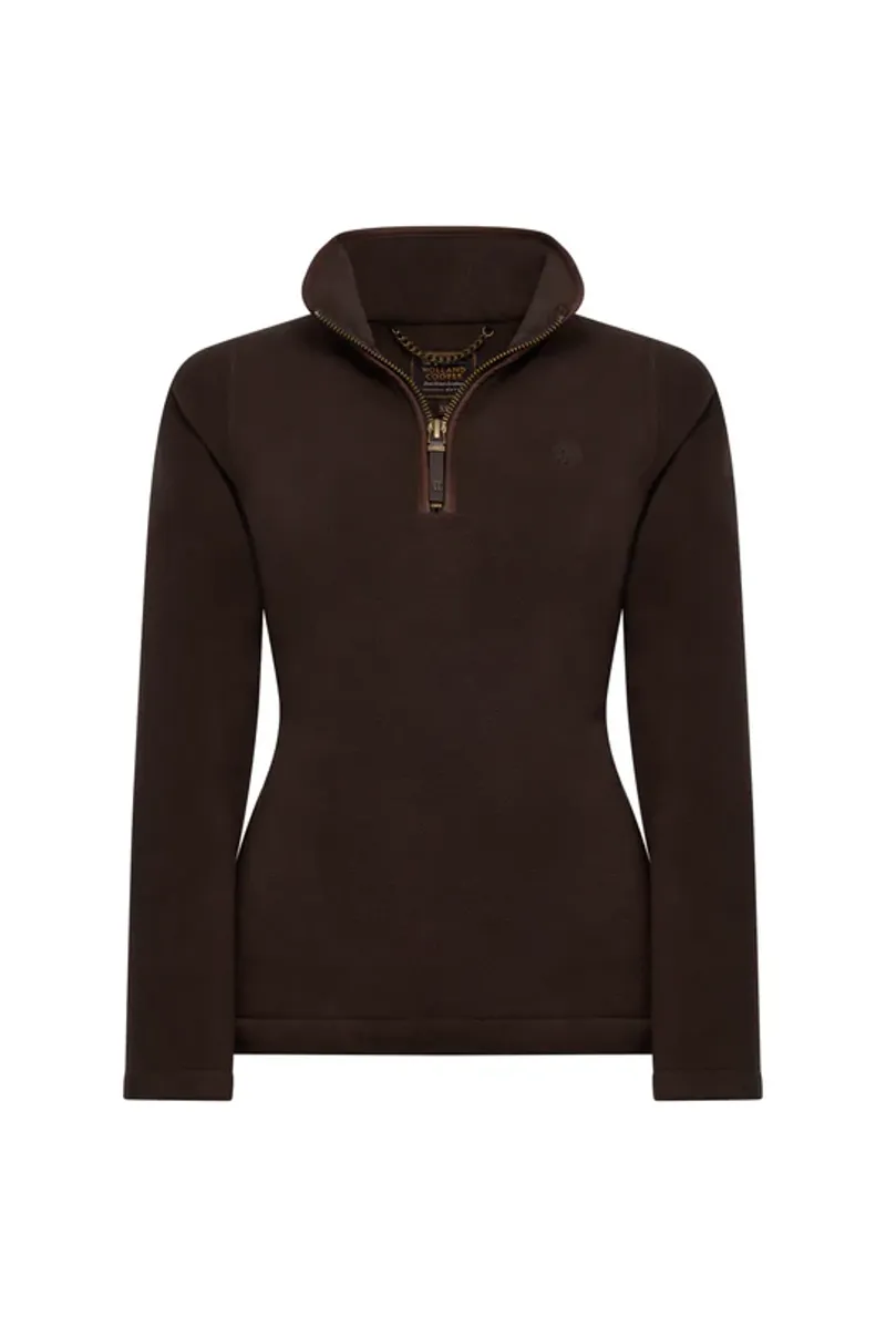 Holland Cooper Country Fleece Quarter Zip Chocolate