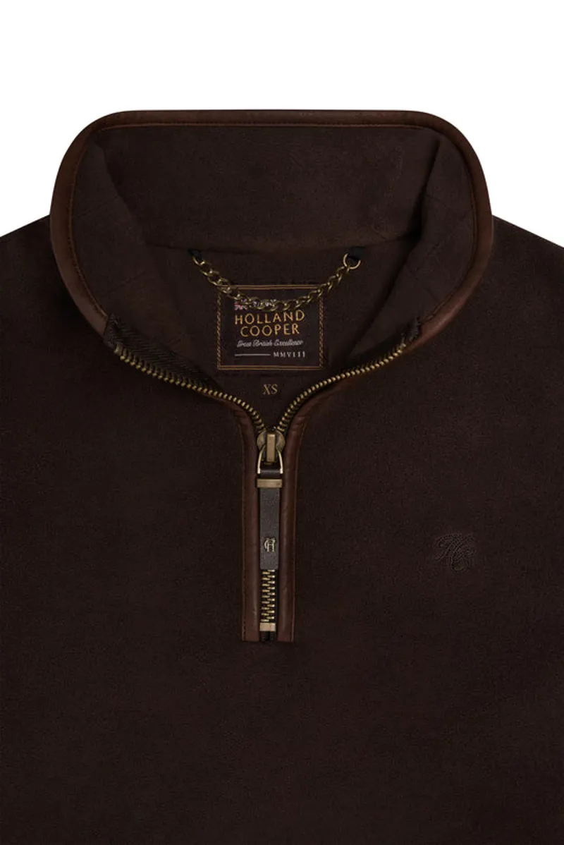 Holland Cooper Country Fleece Quarter Zip Chocolate-6