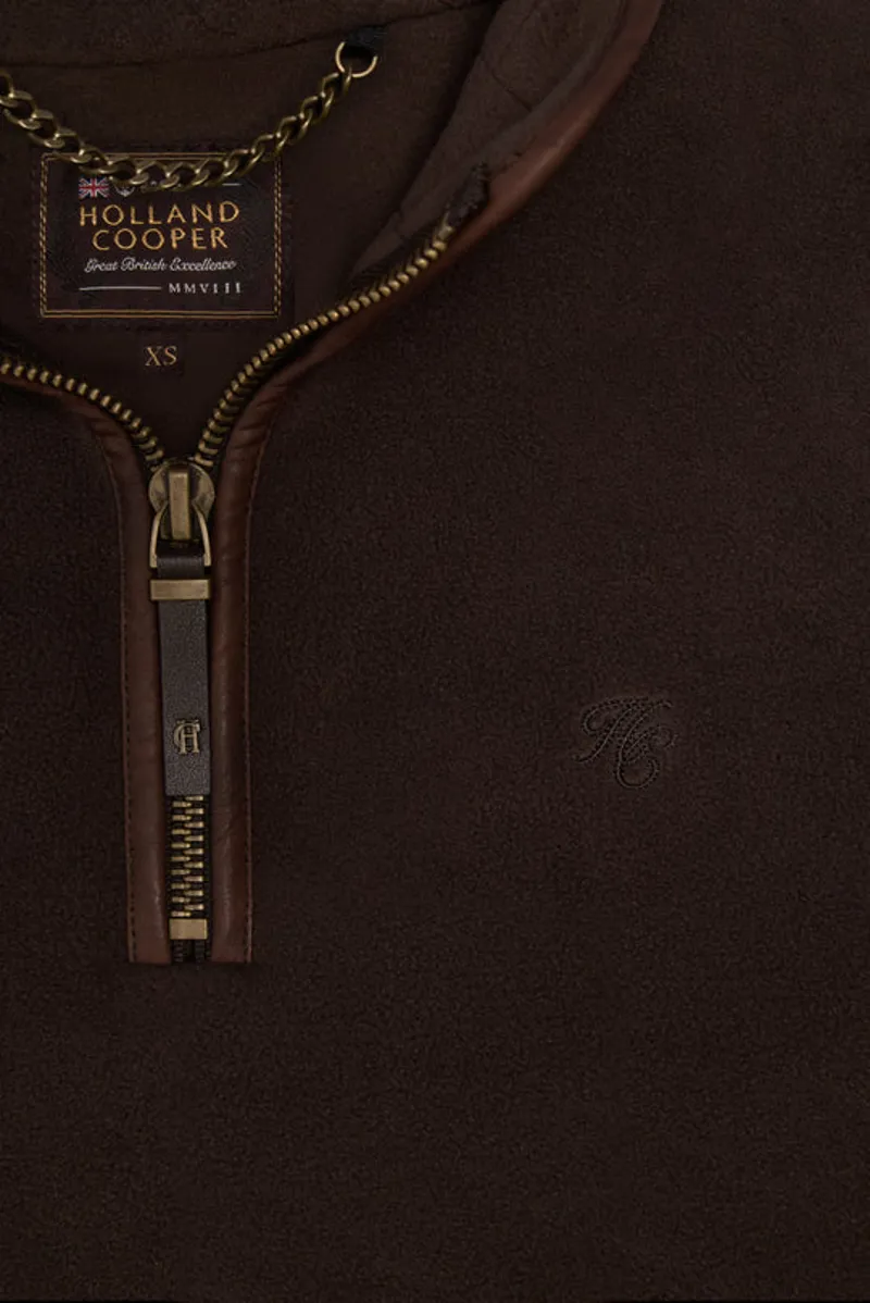 Holland Cooper Country Fleece Quarter Zip Chocolate-7