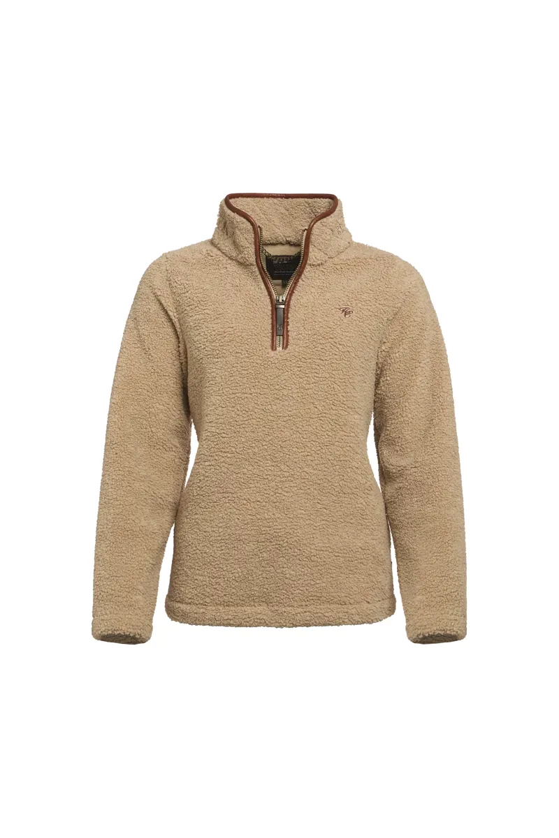 Holland Cooper Country Fleece Quarter Zip Natural Borg-8