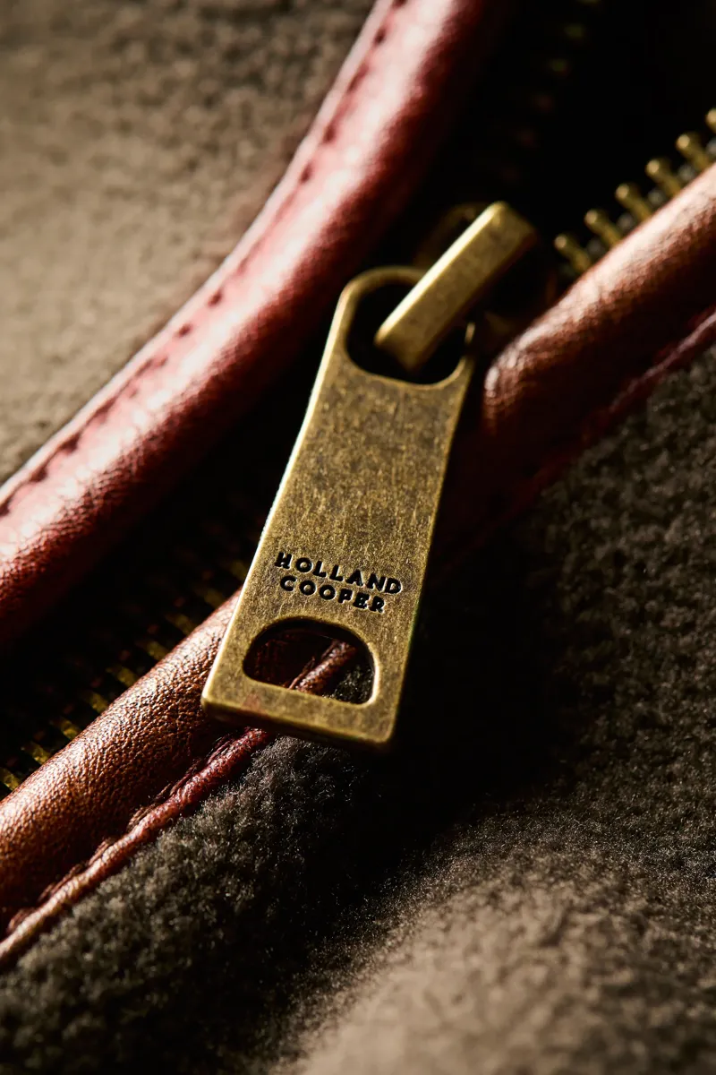 Holland Cooper Country Fleece Longline Jacket Khaki-7