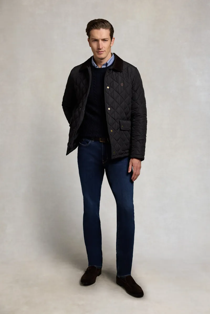 Holland Cooper Men's Country Quilted Jacket in Ink Navy-3