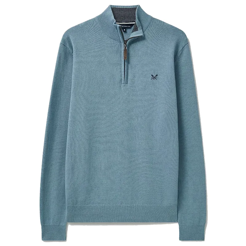 Crew Classic Half Zip Knit Smoke Blue
