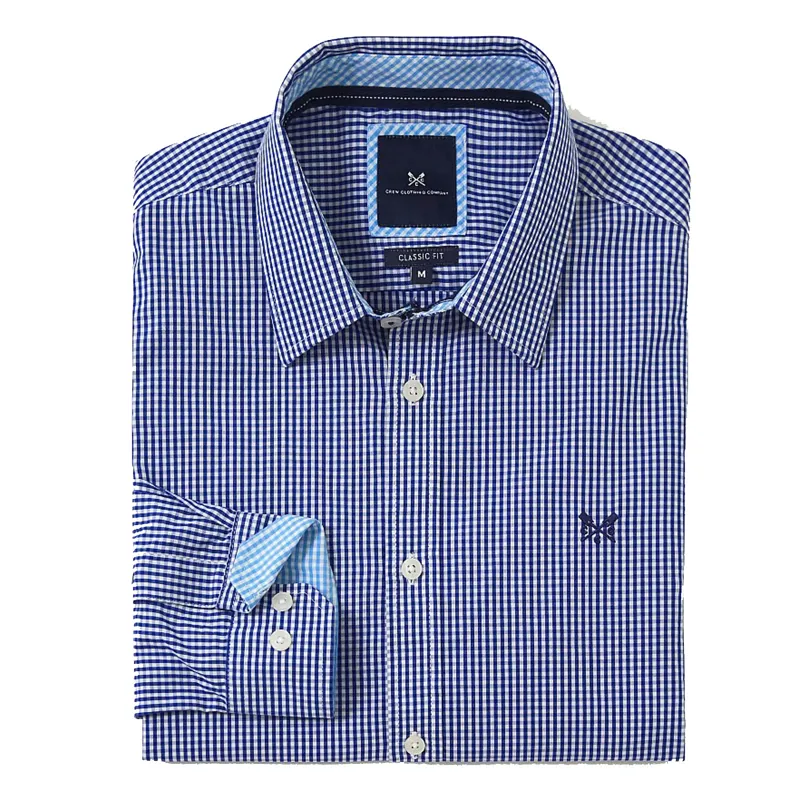 Crew Micro Gingham Classic Check Shirt Ultramarine