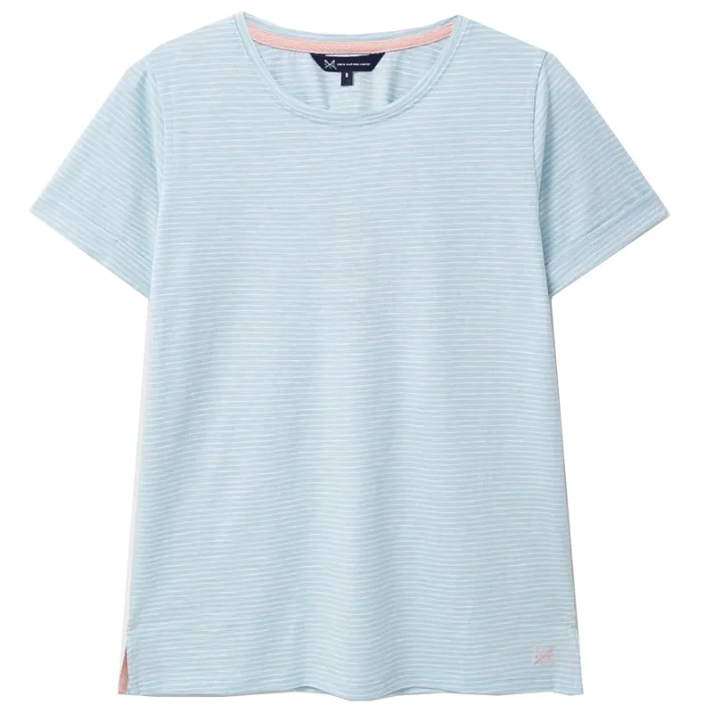Crew Stripe Crew Neck Slub Tee Blue White