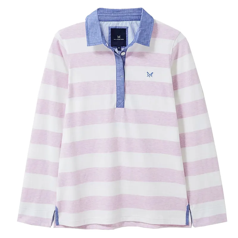 Crew Stripe Rugby Shirt White Pink