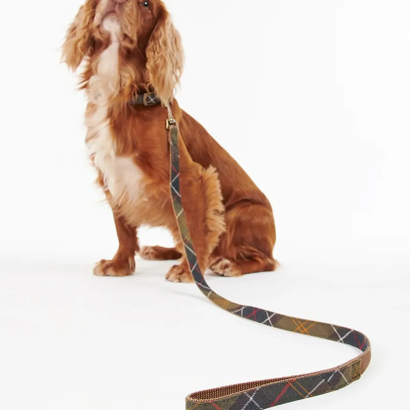 Barbour Tartan/Webbing Dog Lead in Classic Tartan-1