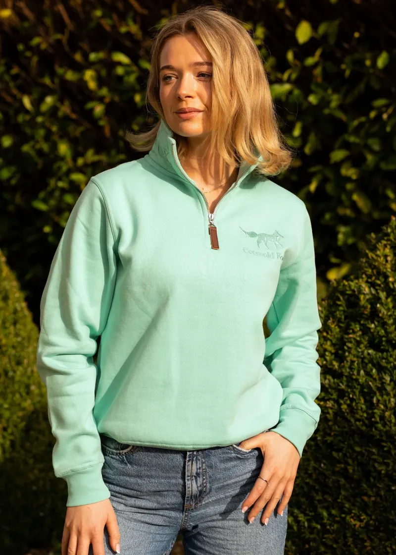 Cotswold Fox Tetbury Quarter Zip in Mint-4