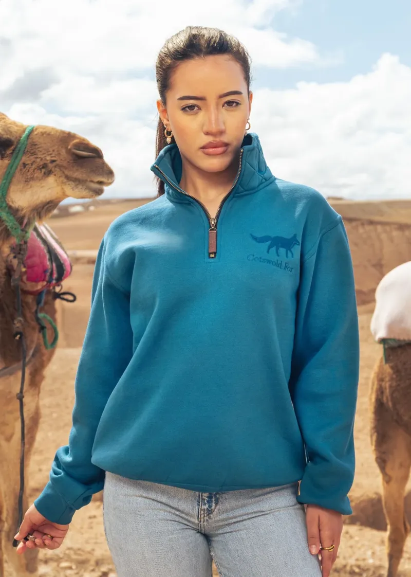 Cotswold Fox Tetbury Quarter Zip Petrol Blue-6