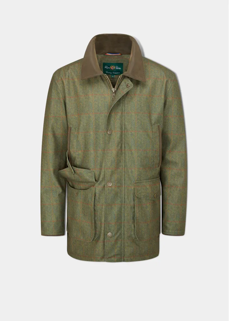 Alan Paine Men's Didsmere Technical Tweed Coat Olive-4
