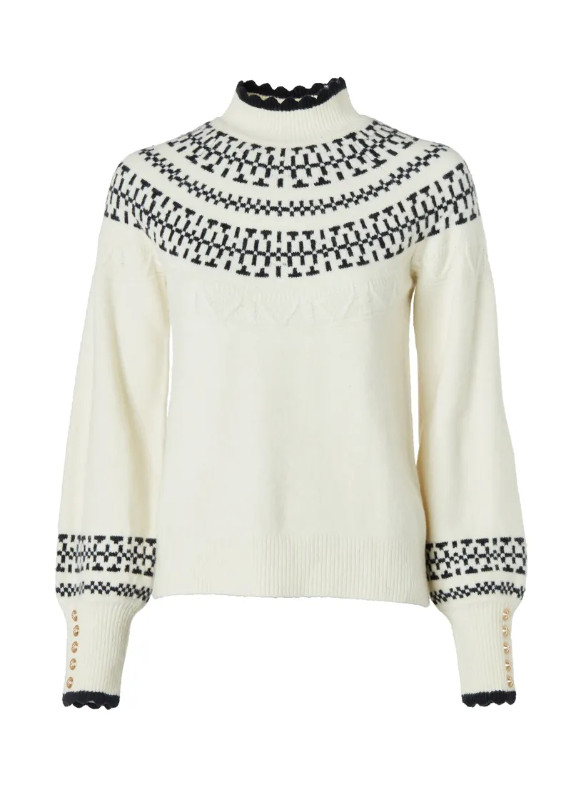 Holland Cooper Elodie Roll Neck Knit Natural-1